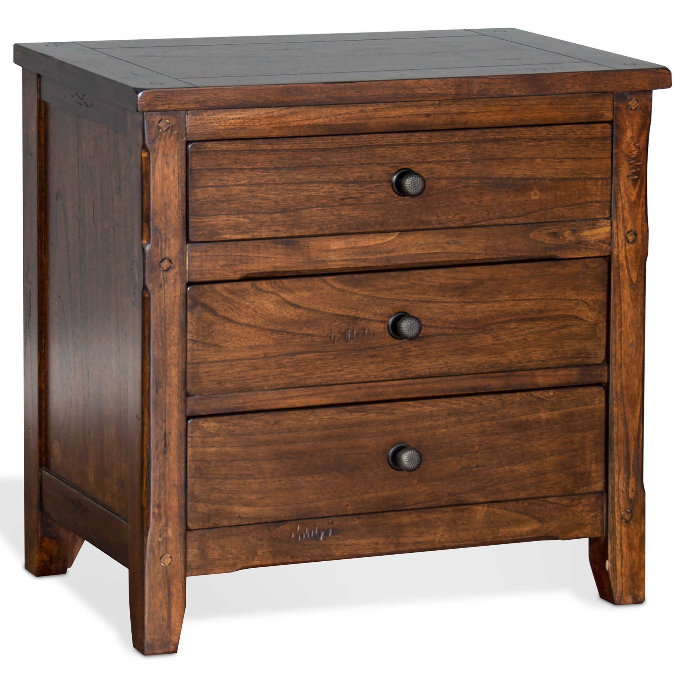 Sunny Designs Santa Fe Rustic Three Drawer Nightstand Fashion
